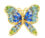 Vintage Butterfly Rhinestone Brooch Napier Blues and Green Large - Premier Estate Gallery
 - 1