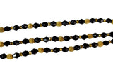 1920s Flapper Czech Glass Beads Necklace Long Black and Gold - Premier Estate Gallery 2