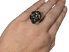 Rare Vintage 14k  Peacock Blue Sapphire Ring 6.86 ctw Branch Setting Saturated Teal Blue