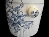 Antique Ironstone Slop Nappy Pot Diaper Pot Blue & White Transfer Romantic Decor
