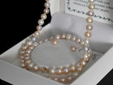 14k Blush Freshwater Pearl Jewelry Set NOS Necklace Bracelet Earrings - Premier Estate Gallery 1