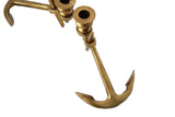 Solid Brass Anchor Candlestick Holders Vintage Coastal Decor