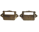Victorian Brass Apothecary Drawer Pulls X2 Victorian Era Hardware Gold Decor Antique Hardware - Premier Estate Gallery 1