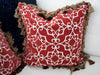 Vintage Designer Brocade Crimson Throw Pillows Cases & Down Feather Pillows Nina Campbell - Premier Estate Gallery 2
