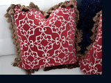 Vintage Designer Brocade Crimson Throw Pillows Cases & Down Feather Pillows Nina Campbell - Premier Estate Gallery 3