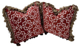 Vintage Designer Brocade Crimson Throw Pillows Cases & Down Feather Pillows Nina Campbell - Premier Estate Gallery 