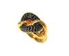 Rose Gold Love Knot Ring with Pave Black Spinels Milor Italy - Premier Estate Gallery - 2