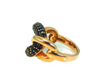 Bronze Love Knot Ring with Pave Sapphires Contemporary Vintage Italy - Premier Estate Gallery
 - 4