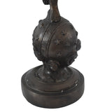 19th Century Bronze Cherub Holding Torch on Celestial Globe Statue in the likeness of Emile Bruchon