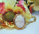 Antique Pink Coral Cameo Pendant 10k Gold w 14k Gold Chain - Premier Estate Gallery
 - 4
