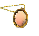 Antique Pink Coral Cameo Pendant 10k Gold w 14k Gold Chain - Premier Estate Gallery
 - 5