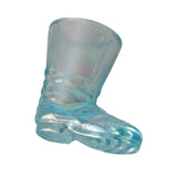 Vintage Imperial Glass Azure Blue Boot Toothpick Holder Iced Blue