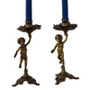 1950s Brass Cherub Putti Candlestick Holders Ornate Pair, Gold Decor, Hollywood Regency, Italianate - Premier Estate Gallery 2
