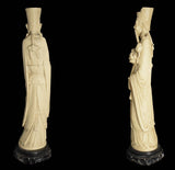 Solid Old Chinese Carved Resin Statue Intricate Detail Nobleman 17 inch Repaired - Premier Estate Gallery 1