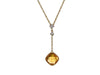 Estate 14k Gold Citrine Diamond Drop Necklace Gemstone Necklace  - Premier Estate Gallery 2