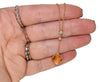 Estate 14k Gold Citrine Diamond Drop Necklace Gemstone Necklace