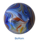 Fantastic MURANO Art Glass Vase Cobalt Blue with Orange Yellow Draping Highly Saturated MCM