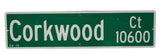 Authentic CORKWOOD CT Street Sign Large 30X9" Wine Bar Restaurant Decor Reflective Sign - Premier Estate Gallery