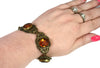 Art Deco Citrine Czech Glass Bracelet Ornate Brass Filigree Setting Large Stones - Premier Estate Gallery 4