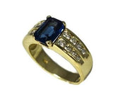 14k Gold Sapphire Crystal Ring with Natural Diamonds - Premier Estate Gallery 