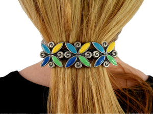 Big 1980s Colorful Enamel French Barrette for Thick Hair - Premier Estate Gallery