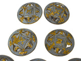 19th Century Enamel Gilt Buttons in 10k Gold Set of Eleven Roses - Premier Estate Gallery 3