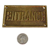 Vintage Brass ENTRANCE EXIT Reversible Brass Sign Solid Cast c1960 Great Gold Decor