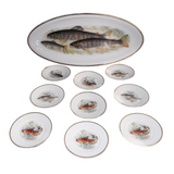Antique Porcelain Fish Platter Fish Plate Set B. Bloch Eichwald Porcelain - Premier Estate Gallery