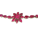 Opaque Ruby Flower Bracelet 86 Carats Silver Boho Style - Premier Estate Gallery
 - 4