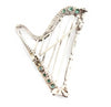 Vintage Sterling Silver Harp Brooch Green Gemstones c1920 - Premier Estate Gallery 2