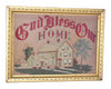Antique Embroidery Gilt Framed God Bless Our Home with Farmhouse - Premier Estate Gallery
