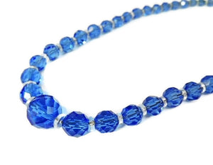 Deco Czech Crystal Bead Necklace Cornflower Blue - Premier Estate Gallery
 - 1