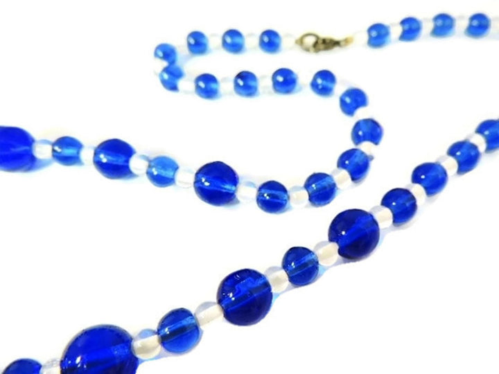 Deco Royal Blue Czech Glass Bead Necklace – Premier Estate Gallery