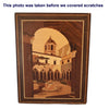 Italian Marquetry Scenic Wall Hanging Natural and Boho Chic Vintage Decors