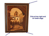 Italian Marquetry Scenic Wall Hanging Natural and Boho Chic Vintage Decors