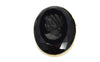 Black Glass Victorian Lady Cameo Intaglio Vintage Victorian Style 1.5 inch - Premier Estate Gallery 2