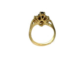 14k Gold Almandine Garnet Ring with Diamond Accents Vintage c1950