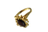 14k Gold Almandine Garnet Ring with Diamond Accents Vintage c1950