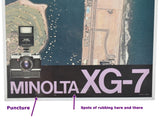 Big Vintage Minolta XG-7 Camera Advertisement Easel Back or Hang