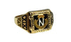 Vintage Newfield High School 10k Gold Class Ring Art Deco Enamel Selden NY - Premier Estate Gallery 