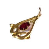 Edwardian 10k Gold Lavaliere Pendant with Simulated Ruby Antique - Premier Estate Gallery 1