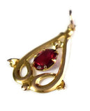 Edwardian 10k Gold Lavaliere Pendant with Simulated Ruby Antique - Premier Estate Gallery 2