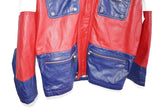 1980s Patriotic Vintage Leather Jacket Wilson's Leather Red White Blue