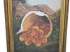 c1900 Folk Art Oil Painting Peaches in Basket in Mt Landscape Gilt Framed - Premier Estate Gallery 1