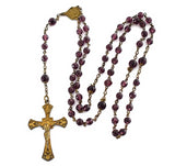 Antique Amethyst Glass Rosary Beads Gilt Cross - Premier Estate Gallery 1