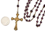 Antique Amethyst Glass Rosary Beads Gilt Cross - Premier Estate Gallery 2