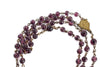 Antique Amethyst Glass Rosary Beads Gilt Cross