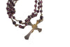 Antique Amethyst Glass Rosary Beads Gilt Cross