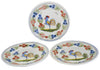 Quimper Rooster Dessert Plates X3 Hand Painted Faience Pottery - Premier Estate Gallery 