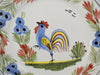 Quimper Rooster Dessert Plates X3 Hand Painted Faience Pottery
